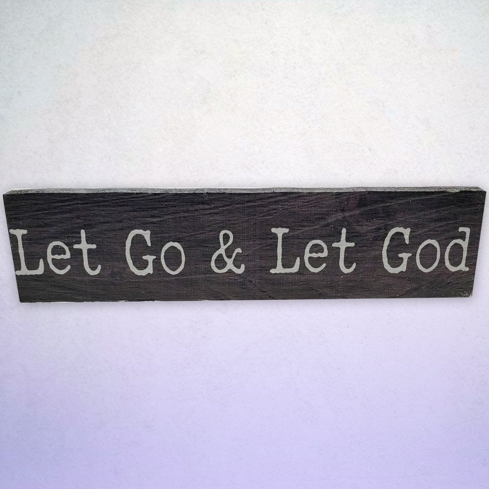 Let Go & Let God Mini Plaque