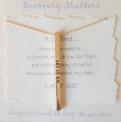"Let It Go" Bar Necklace By Recovery Matters