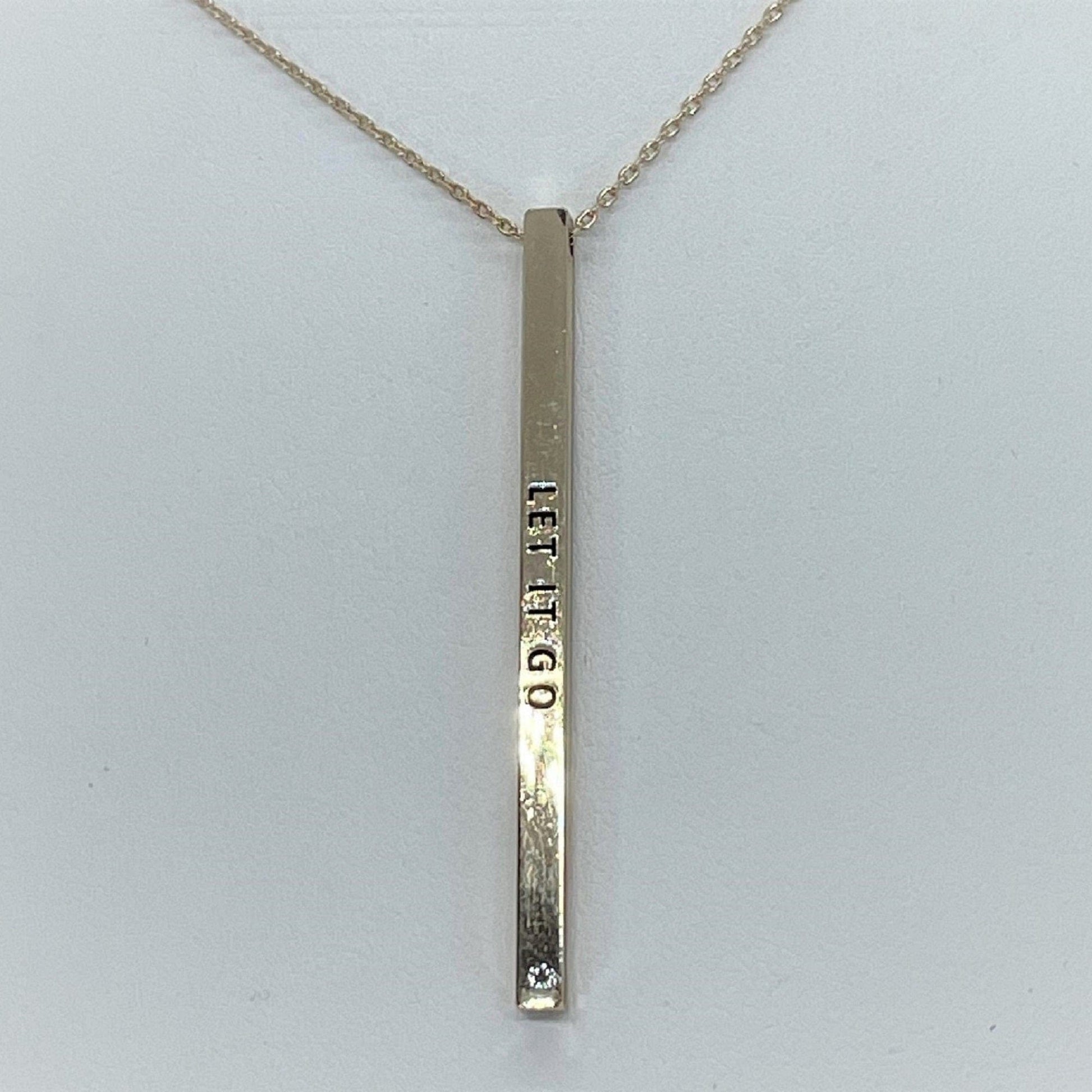 "Let It Go" Bar Necklace By Recovery Matters Gold