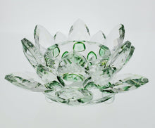 Load image into Gallery viewer, Lotus Flower Crystal Candle Holder for Votive and Tealight Candles Green
