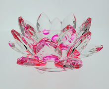 Load image into Gallery viewer, Lotus Flower Crystal Candle Holder for Votive and Tealight Candles Pink
