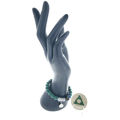 Malachite Crystal Bracelet with Matching Recovery Medallion