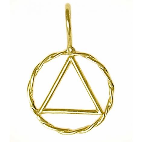 Medium Size, 14K Gold Twist Wire Style Pendant