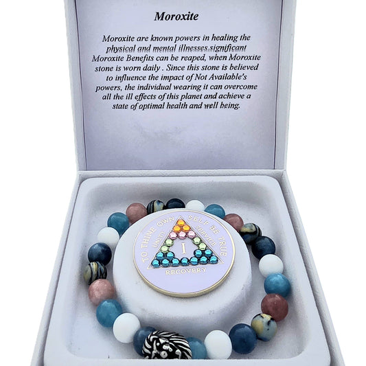 Moroxite Crystal Bracelet with Matching Recovery Chip