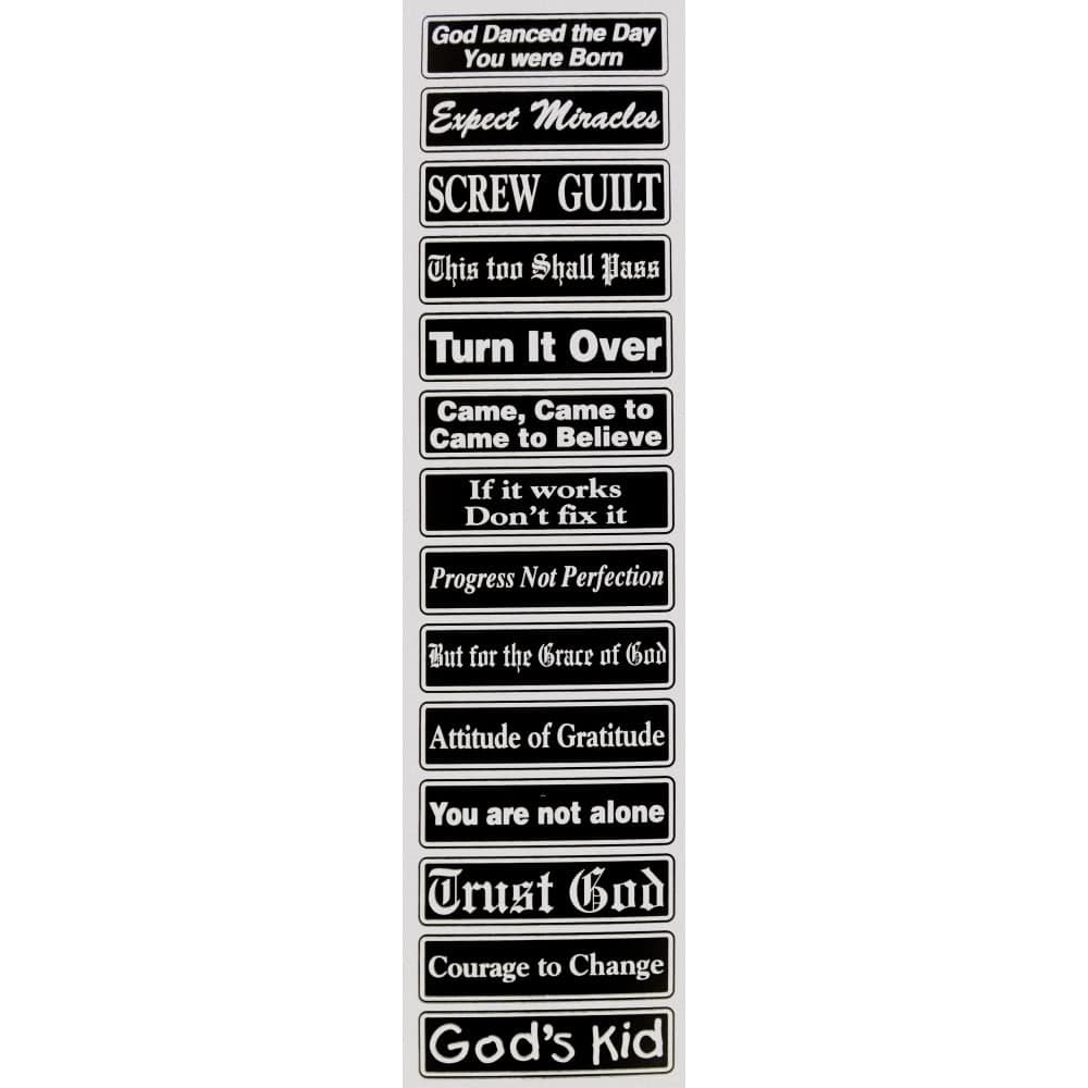 Multiple Recovery Sayings Strip Black