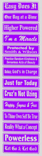 Multiple Recovery Sayings Strip Purple
