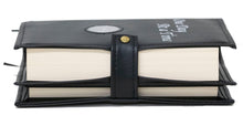 Load image into Gallery viewer, One Day At A Time Black Double Book Cover With Sobriety Chip Holder
