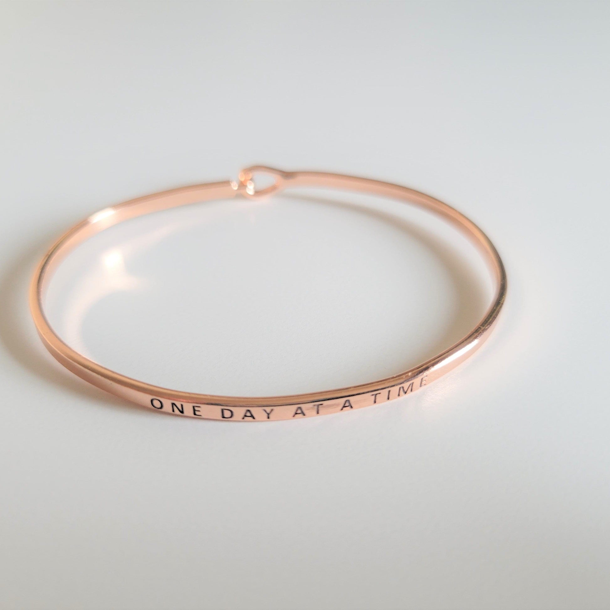 "One Day At A Time" Bracelet By Recovery Matters Rose Gold