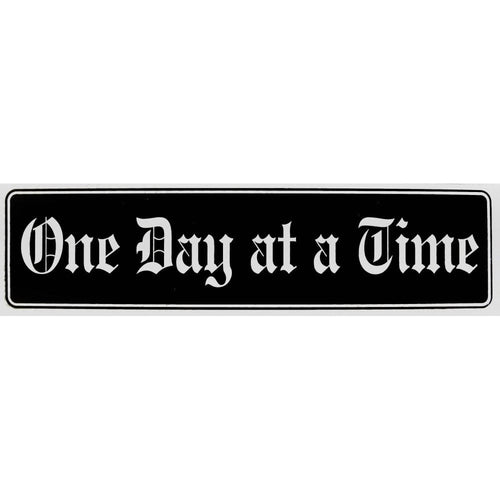 One Day At A Time Bumper Sticker black