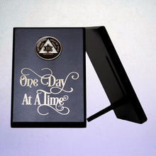 Load image into Gallery viewer, One Day At a Time Coin Holder Plaque Black
