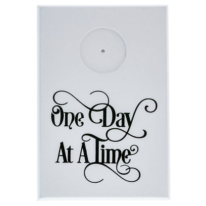 One Day At a Time Coin Holder Plaque White