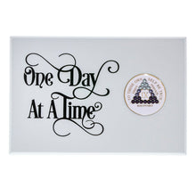 Load image into Gallery viewer, One Day At a Time Coin Holder Plaque White (Horizontal)

