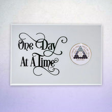 Load image into Gallery viewer, One Day At a Time Coin Holder Plaque White (Horizontal)
