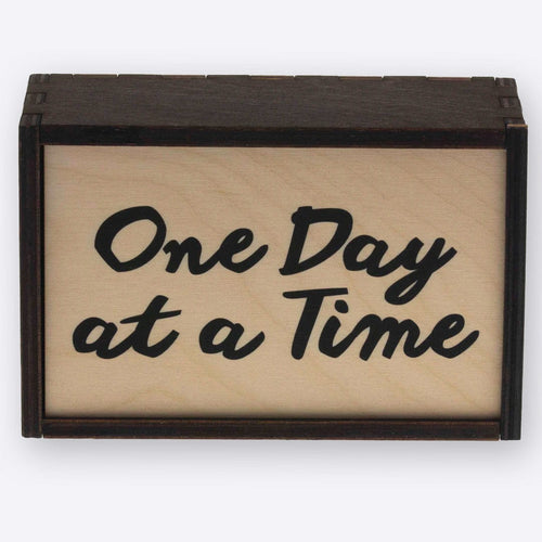 One Day At A Time Wooden Slide Box