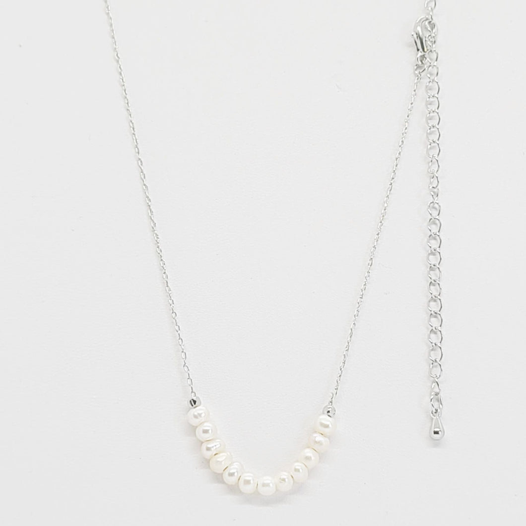 Pearls of the Program Necklace by Recovery Matters Silver (Rhodium)