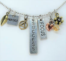 Load image into Gallery viewer, Persist-Success-Focus Bar Necklace By Recovery Matters
