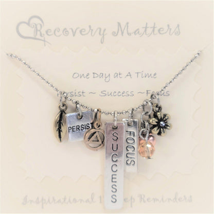 Persist-Success-Focus Bar Necklace By Recovery Matters