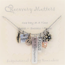Load image into Gallery viewer, Persist-Success-Focus Bar Necklace By Recovery Matters

