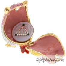 Load image into Gallery viewer, Pink Owl Bling Box/Sobriety Chip Holder (with Chip)

