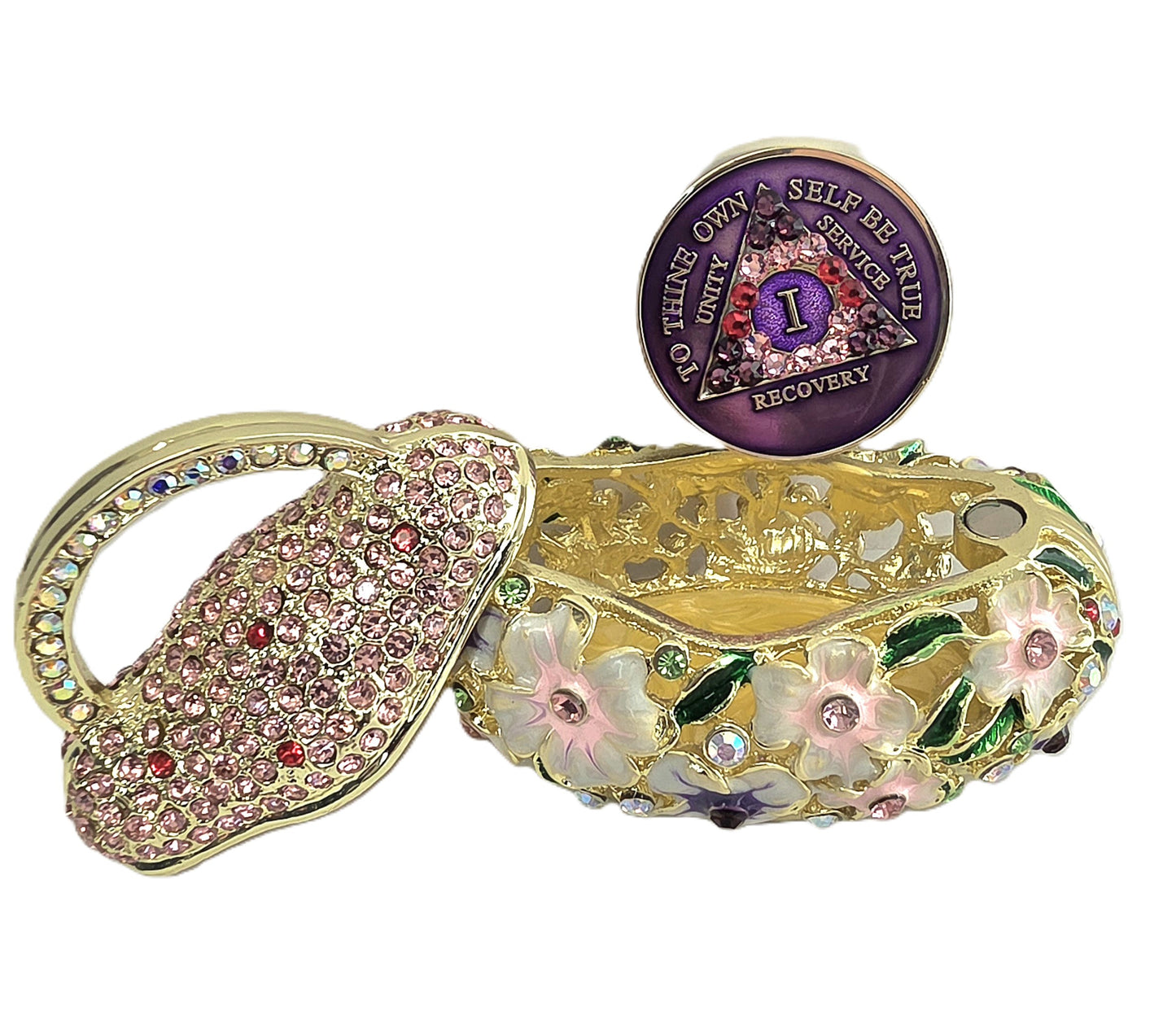 Purple and Cream Chip Holder with Matching Purple chip
