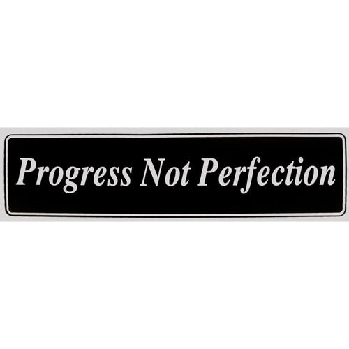 Progress Not Perfection Bumper Sticker Black