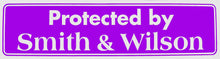 Load image into Gallery viewer, Protected By Smith &amp; Wilson Bumper Sticker Purple
