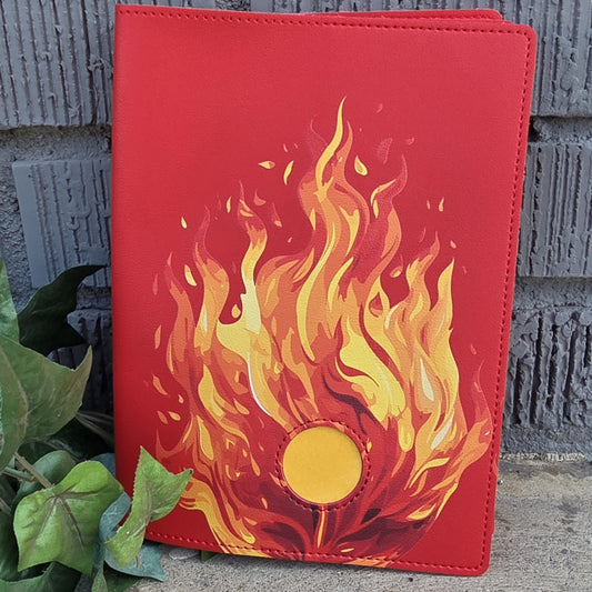 Flame Double Book Cover Red with Coin Holder for Big Book and 12n12