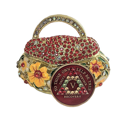Red Purse Chip Holder with Red Matching chip