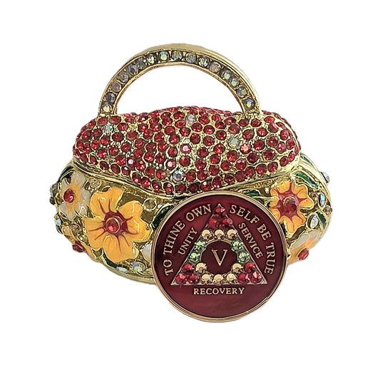 Red Purse Chip Holder with Red Matching chip