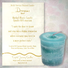 Load image into Gallery viewer, Reiki Charged Herbal Votive Candle Dreams
