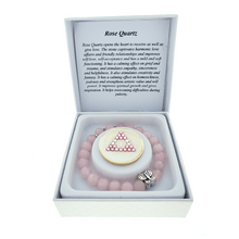 Load image into Gallery viewer, Rose Quartz Crystal Bracelet with Matching Recovery Medallion

