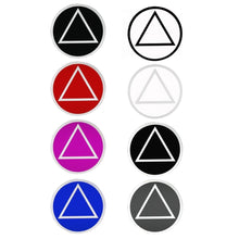 Load image into Gallery viewer, Round Alcoholics Anonymous Recovery Symbol Sticker, Available In 8 Colors
