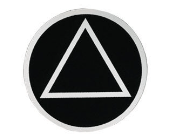 Round Alcoholics Anonymous Recovery Symbol Sticker, Available In 8 Colors Black/Chrome