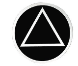 Round Alcoholics Anonymous Recovery Symbol Sticker, Available In 8 Colors Black/White