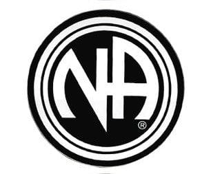 Round Narcotics Anonymous Initial Recovery Sticker, Available In 8 Colors Black/White