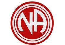 Load image into Gallery viewer, Round Narcotics Anonymous Initial Recovery Sticker, Available In 8 Colors Red/Chrome
