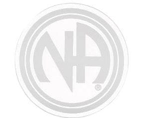 Round Narcotics Anonymous Initial Recovery Sticker, Available In 8 Colors White/Clear