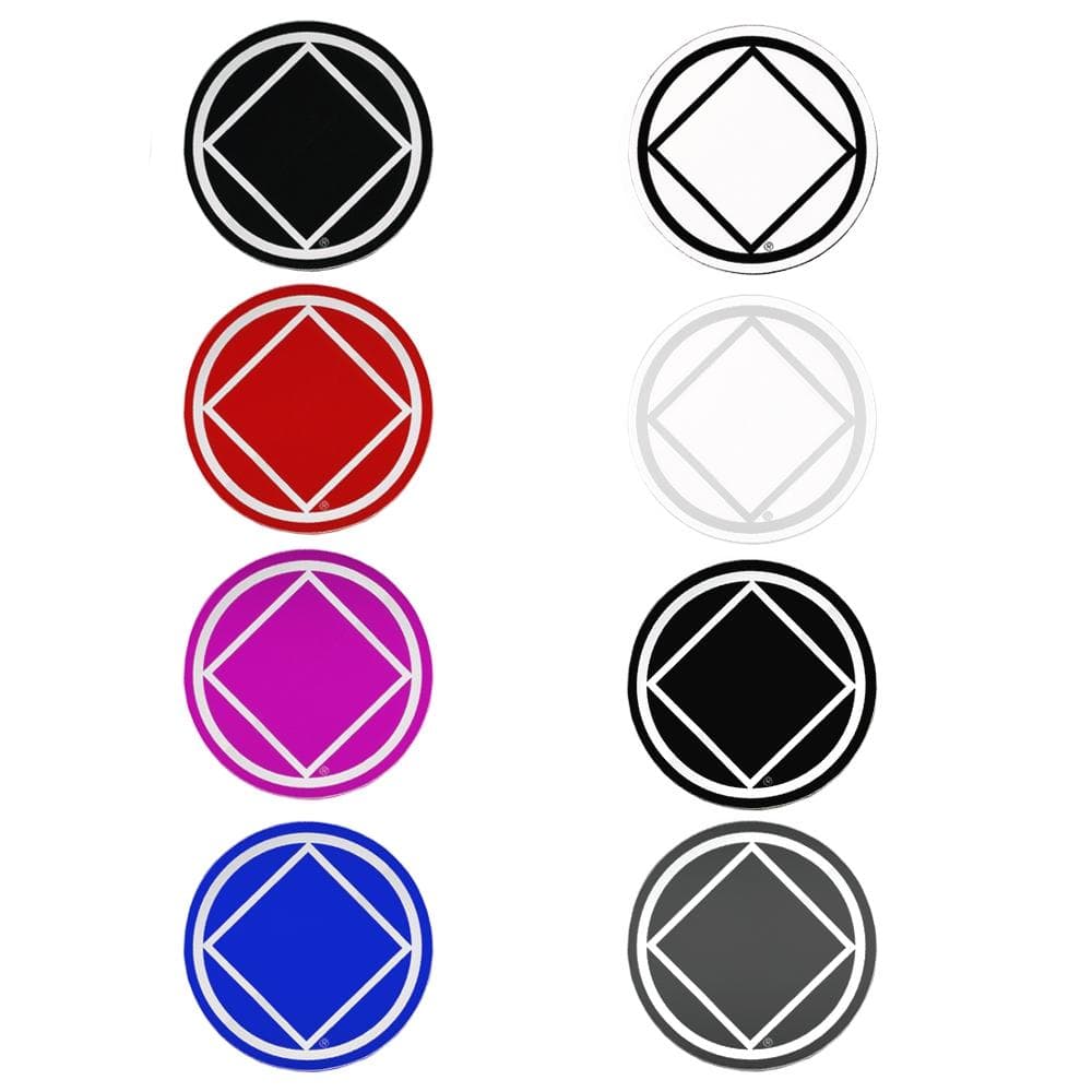 Round Narcotics Anonymous Recovery Symbol Sticker, Available In 8 Colors