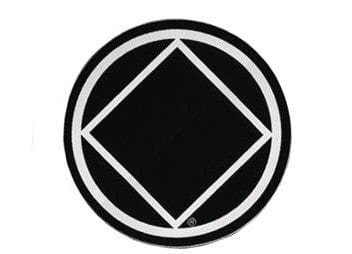 Round Narcotics Anonymous Recovery Symbol Sticker, Available In 8 Colors Black/Chrome