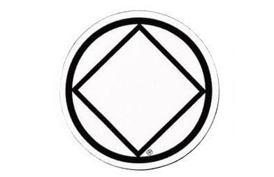 Round Narcotics Anonymous Recovery Symbol Sticker, Available In 8 Colors Black/Clear
