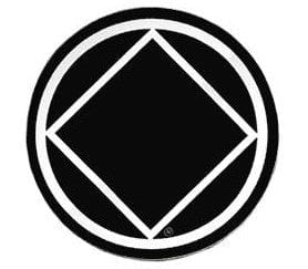 Round Narcotics Anonymous Recovery Symbol Sticker, Available In 8 Colors Black/White