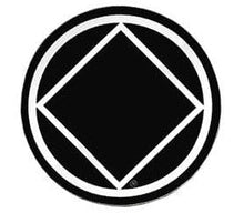Load image into Gallery viewer, Round Narcotics Anonymous Recovery Symbol Sticker, Available In 8 Colors Black/White
