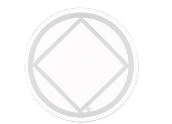 Round Narcotics Anonymous Recovery Symbol Sticker, Available In 8 Colors White/Clear