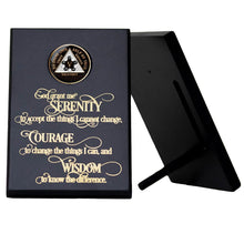 Load image into Gallery viewer, Serenity Prayer Coin Holder Plaque Black
