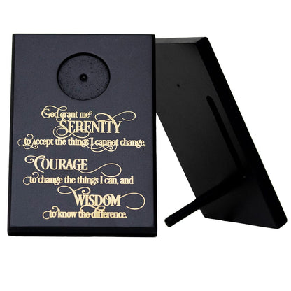 Serenity Prayer Coin Holder Plaque Black