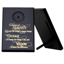 Load image into Gallery viewer, Serenity Prayer Coin Holder Plaque Black
