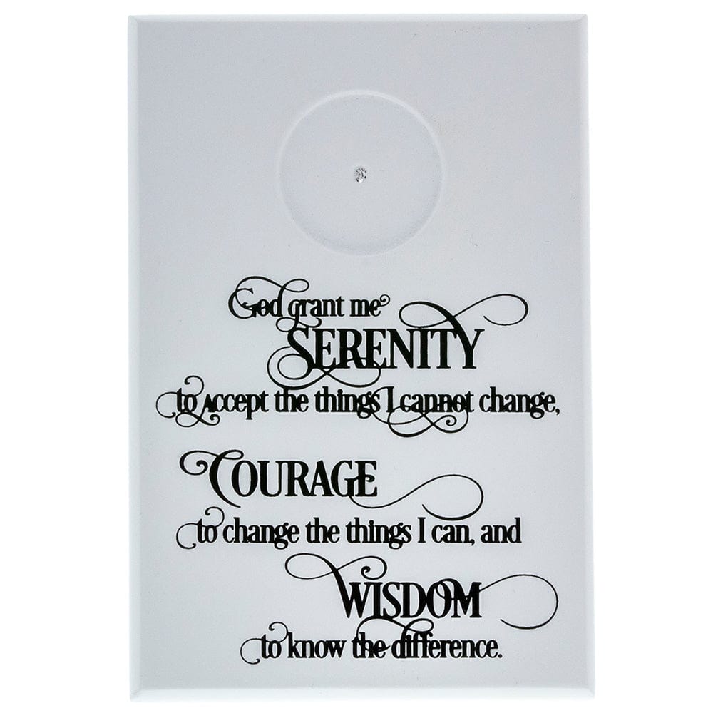 Serenity Prayer Coin Holder Plaque White