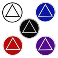 Set Of 10 1-1/2" Rs1 Round Alcoholics Anonymous  Recovery Symbol Stickers, All 5 Different Colors