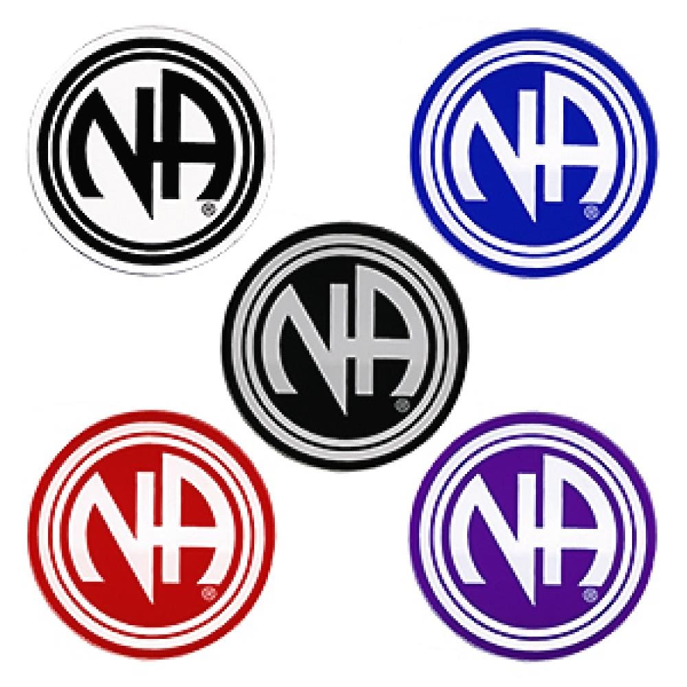 Set Of 10 1-1/2" Rs3 Round; Narcotics Anonymous Initial Recovery Stickers, All 5 Different Colors