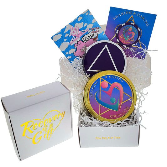 "Sharing and Caring - Sponsor" Recovery Celebration Value Gift Box 3x3